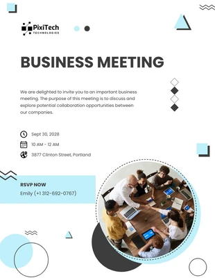Free  Template: Abstract Geometric Business Meeting Invitation