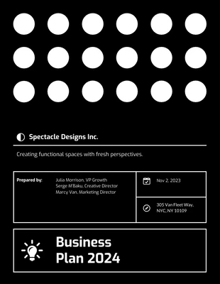 business  Template: قالب صفحة غلاف خطة العمل