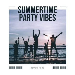 Free  Template: Weißes einfaches Partyalbum-Cover