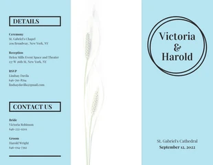 Free  Template: Modern Blue Wedding Tri Fold Brochure