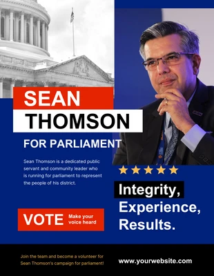 Free  Template: Blue Election Campaign Poster