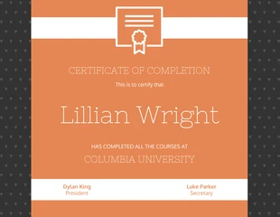 premium  Template: Orange Triangles Certificate of Completion