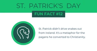 Free  Template: Einfacher Fun-Fact-Facebook-Beitrag zum St. Patrick's Day