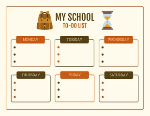 Free  Template: Amarelo claro Minimalista Minha lista de tarefas escolares Modelo de agenda