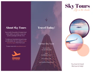 premium  Template: Simple Vacation Tours Informational Travel Tri Fold Brochure (en anglais)