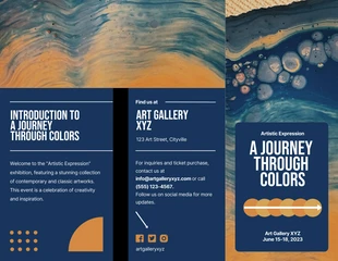 Free  Template: Brochure à trois volets de l'exposition d'art