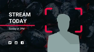 Free  Template: Charcoal Boy Streamer YouTube Banner