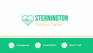 Free  Template: Hellgraue und grüne verspielte medizinische Visitenkarte