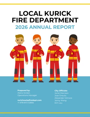 premium  Template: التقرير السنوي التوضيحي لإدارة الإطفاء