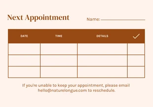 Brown Modern Aesthetic Appointment Card - صفحة 2