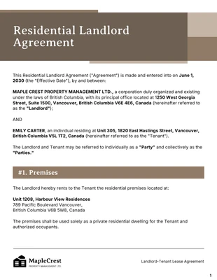 business interactive Template: Plantilla de contrato de arrendador