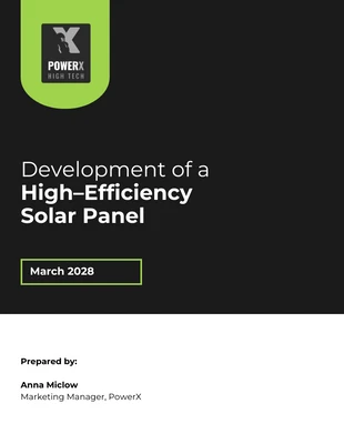 business  Template: Modèle de livre blanc sur les technologies solaires brun foncé et vertes