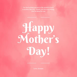 Free  Template: Rote Glückwunschkarte zum Muttertag