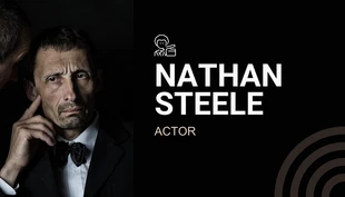 Free  Template: Black Professional Actor Business Card