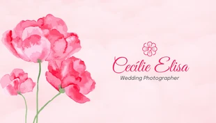 Free  Template: Cartão de visita de fotógrafo de casamento feminino, bonito e rosa bebê