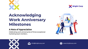 business  Template: Acknowledging Work Anniversary Milestones Company Presentation