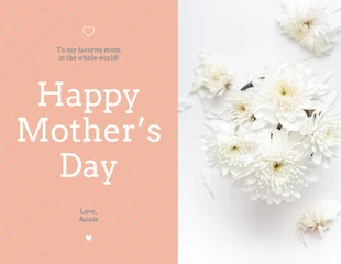 Free  Template: Carte florale pour la fête des mères