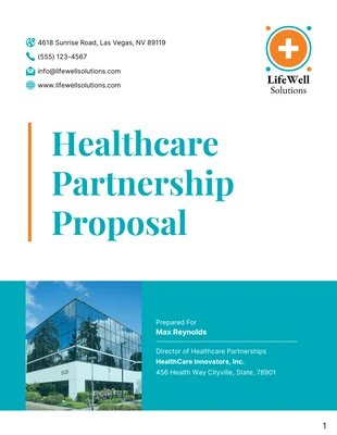 premium  Template: Orange and Cyan Modern Minimalist Healthcare Proposal