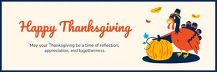 Free  Template: Navy And Beige Simple Happy Thanksgiving Banner