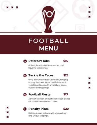 Free  Template: White & Red World Cup Football Menu