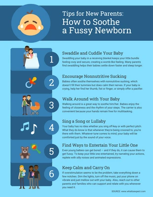 premium  Template: How to Soothe a Crying Baby Guide Infographic Template