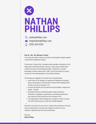 business  Template: Minimal Indigo Cover Letter