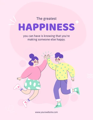 Free  Template: Affiche de motivation sur le bonheur aux couleurs pastel