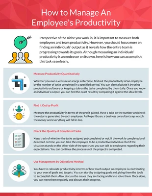 premium  Template: Infográfico vermelho sobre gerenciamento da produtividade