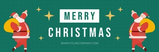 Free  Template: Ilustração em verde e branco de um simples banner de Feliz Natal do Papai Noel