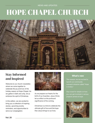 Free  Template: Bulletin d'information de l'église Retro Mint