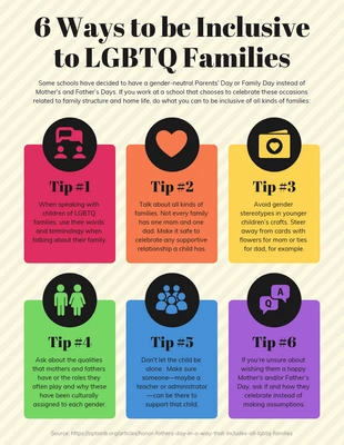 premium  Template: 6 Ways to be Inclusive to LGBTQ Infographic Template