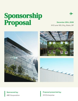 Free  Template: Green Minimalist Sponsorship Proposal