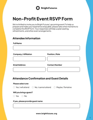 Free interactive Template: Modèle de formulaire RSVP