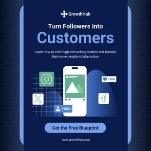 premium accessible Template: Converti i follower in clienti - Modello di annuncio Facebook