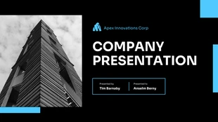 Free  Template: Black And Blue Ssimple Company Presentation