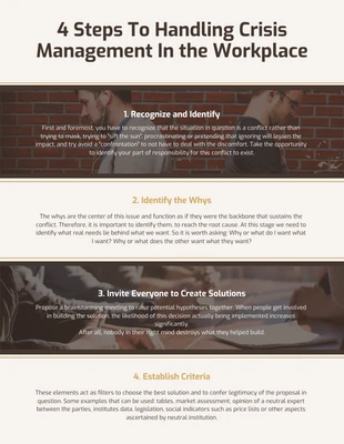 business  Template: 4 Steps Crisis Management Infographic Template