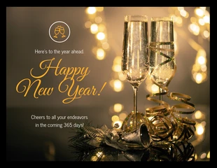 Golden New Year Holiday Card