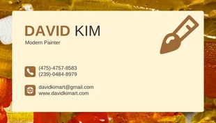 Brown And Red Watercolor Abstract Professional Painting Business Card - Seite 2
