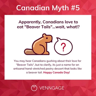 Free  Template: FAQ sur le mythe canadien amusant Publication Instagram