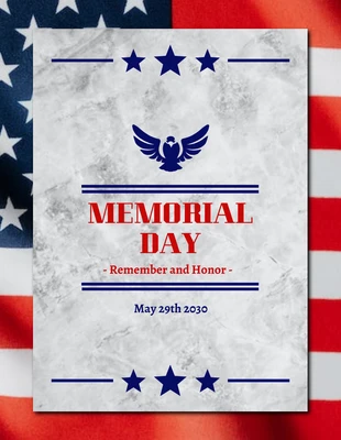 Free  Template: Flyer moderne blanc pour le Memorial Day