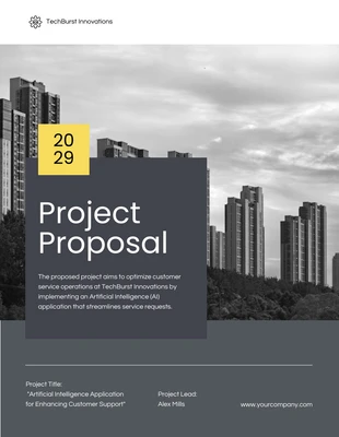 Free  Template: Proposition de projet blanc et gris