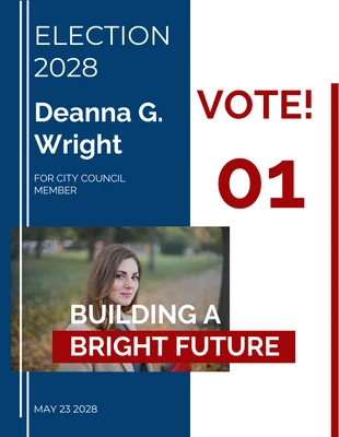 Free  Template: Blue & Red Flyer Election Vote