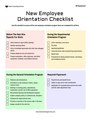 Free  Template: Virtual New Employee Orientation Checklist