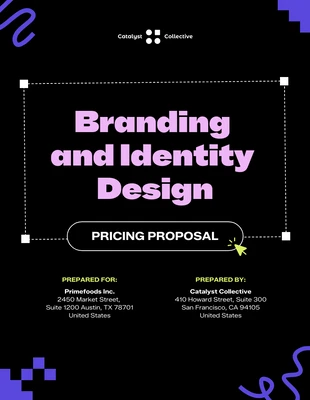 premium  Template: Modello di proposta di prezzo per la progettazione di branding e identità