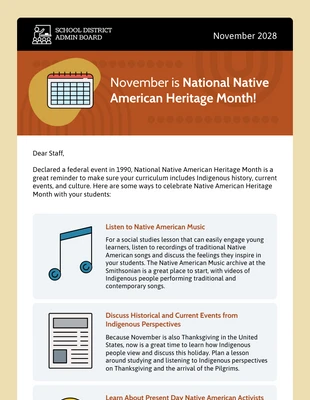 Free  Template: Boletín para los nativos americanos