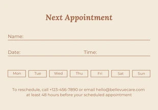 Beige And Brown Minimalist Hair&Cosmetic; Appointment Card - صفحة 2