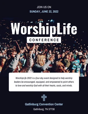 premium  Template: مؤتمر العبادة ، نشرة إعلانية