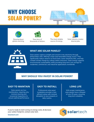 Free  Template: Solar Power Informational Infographic Template