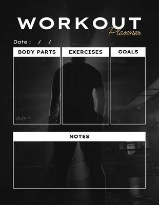 Free  Template: Black Simple Workout Gym Schedule Template