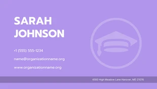 Lilac Simple Creative Student Business Card - Pagina 2